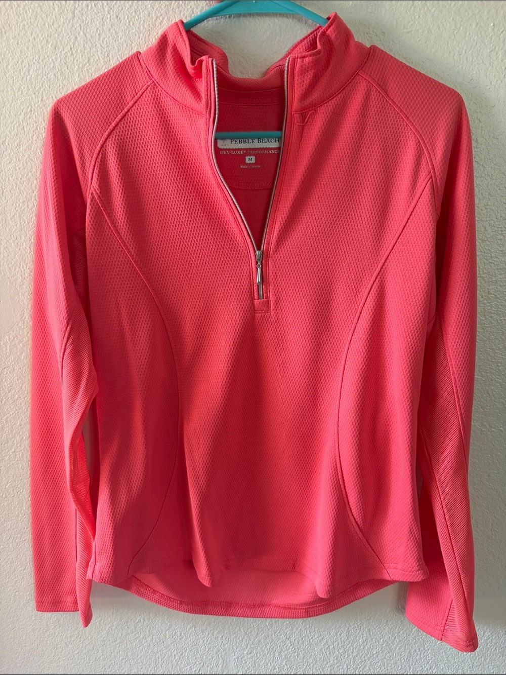 Pebble Beach Coral Pink Half-Zip Active Pullover